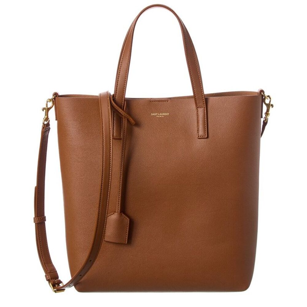 Saint Laurent Toy N/S Leather Shopper Tote, Brown